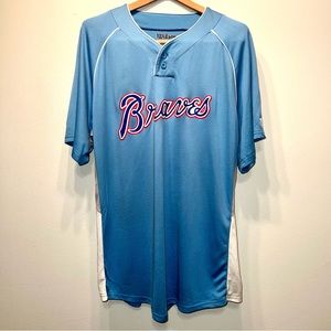 Atlanta Braves Throwback Light Blue Retro Jersey Wilson Brand Size Large L #5